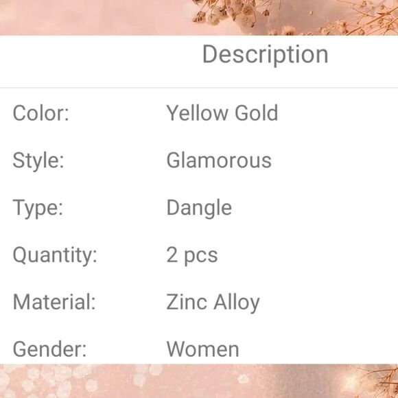 Women's Face Shaped Earrings in Yellow Gold Overlay NWOT - Picture 5 of 7